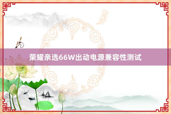 荣耀亲选66W出动电源兼容性测试