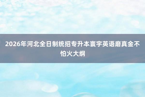 2026年河北全日制统招专升本寰宇英语磨真金不怕火大纲