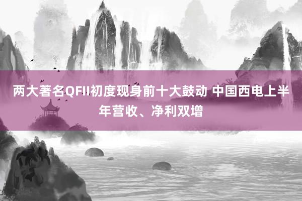 两大著名QFII初度现身前十大鼓动 中国西电上半年营收、净利双增